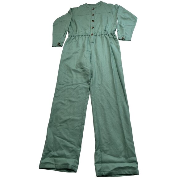 Maria de la Orden Folie Long Sleeve Jumpsuit in Green - Picture 1 of 3